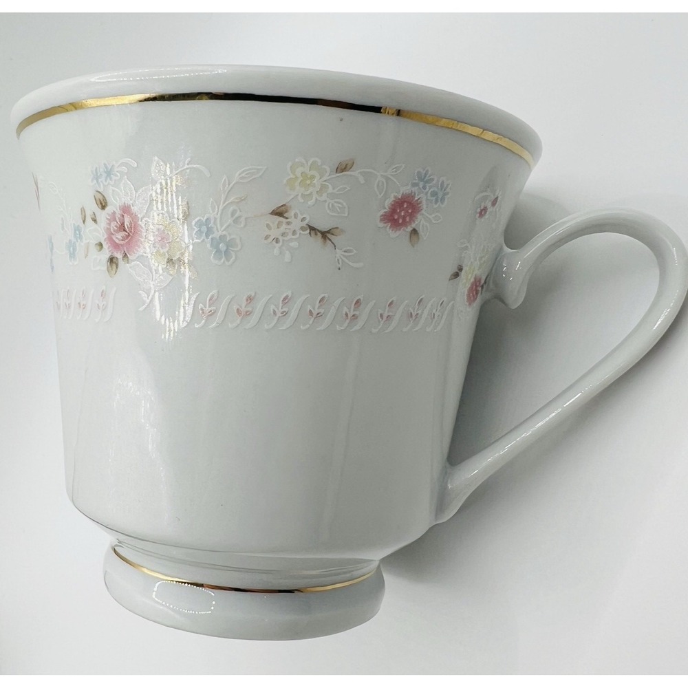 Home Styles Tea Cup Coffee Fine China Floral Gold Trim White Vintage